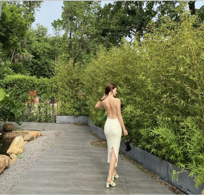 Plush French Style Long Dress