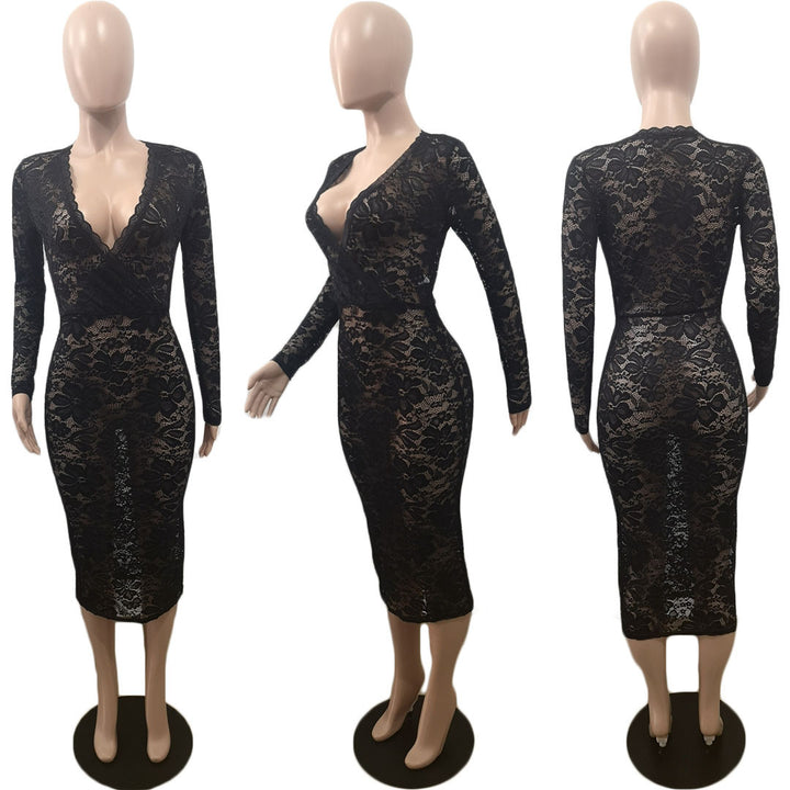 Lacey Sexy V-neck Dress