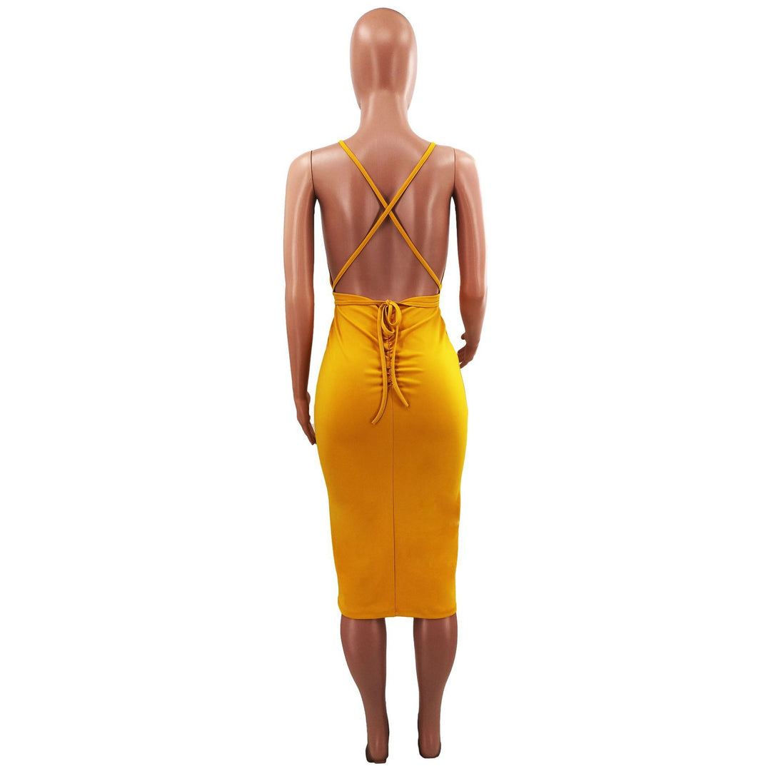 Maxi Bodycon V-Neck Casual Evening Dress