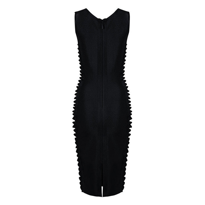 Long High-Neck Bodycon Sleeveless Dress