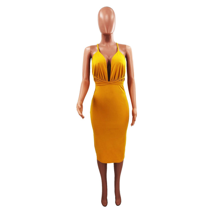 Maxi Bodycon V-Neck Casual Evening Dress