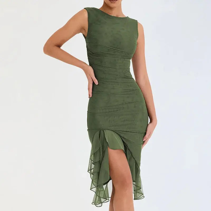 Sleeveless Ruffle Dress